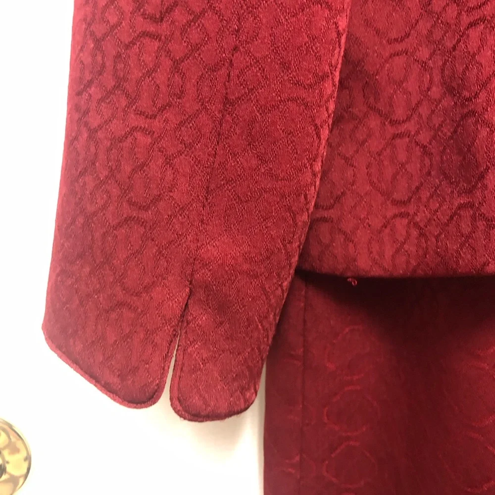 Vintage KASPER Elegant Burgundy Dress - Picture 6 of 13